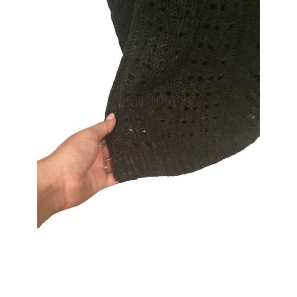 Sleeping on Snow Eldora turtleneck sweater womens M linen green open knit anthro - Picture 8 of 13